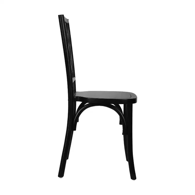Solid Wood Stackable Dining Chair with Intricate Back Detail