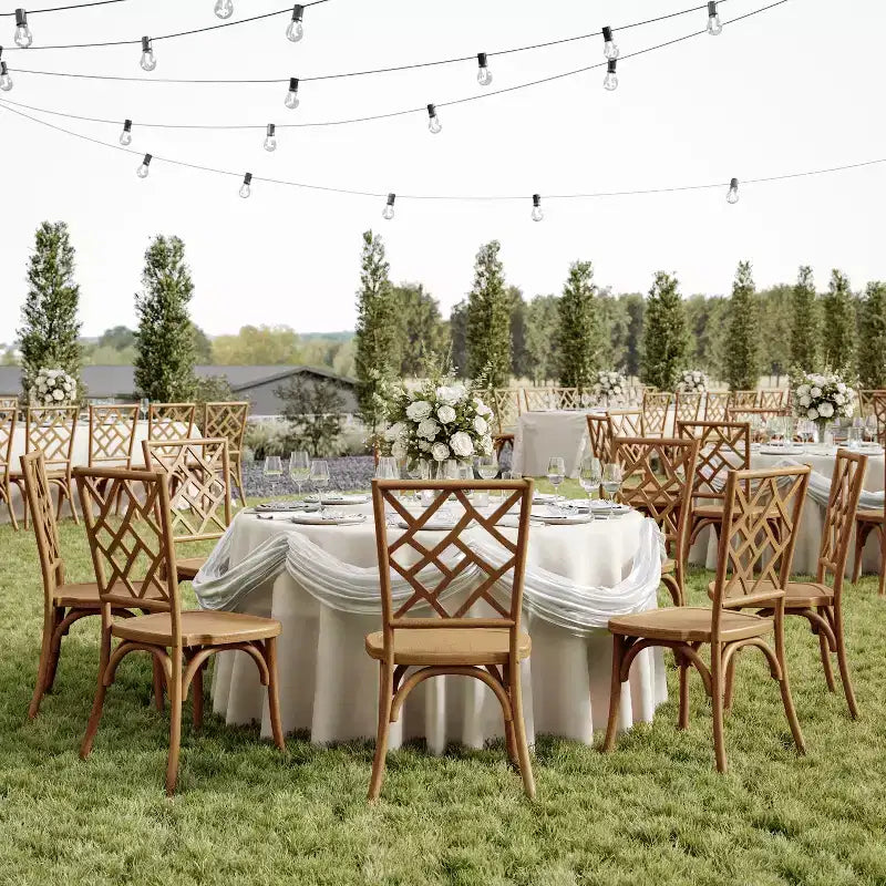 Solid Wood Stackable Dining Chair with Intricate Back Detail