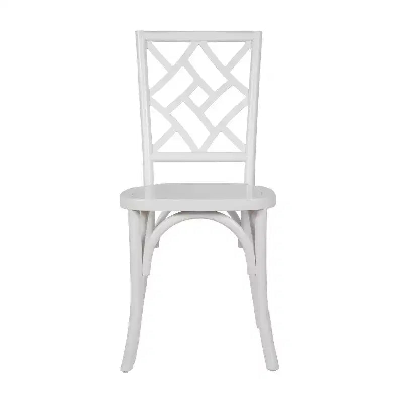 Solid Wood Stackable Dining Chair with Intricate Back Detail
