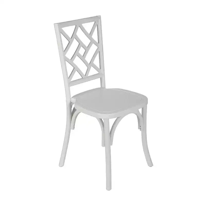 Solid Wood Stackable Dining Chair with Intricate Back Detail