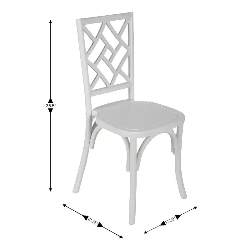 Solid Wood Stackable Dining Chair with Intricate Back Detail