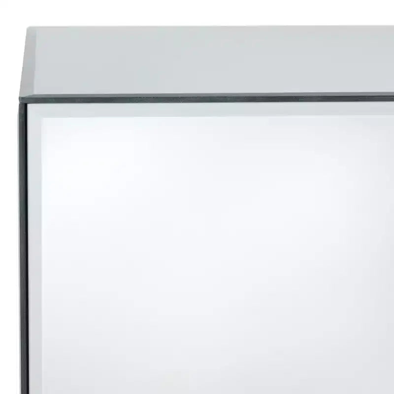 Square Mirrored Accent Table with Mirrored Sides & Top - Silver