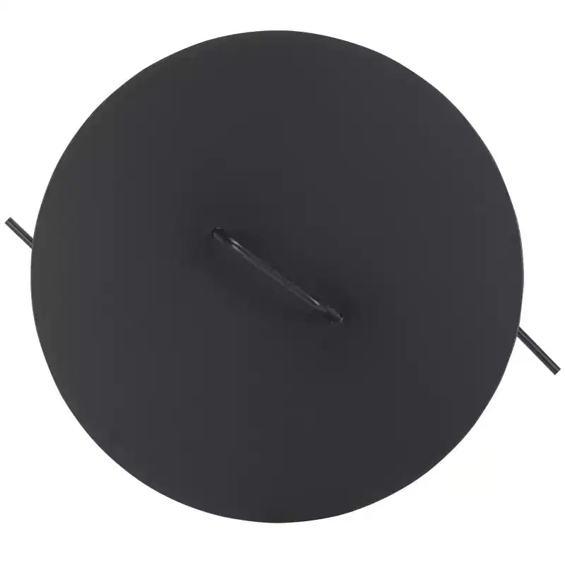Round Iron Side Table with Angular Legs - Matte Black