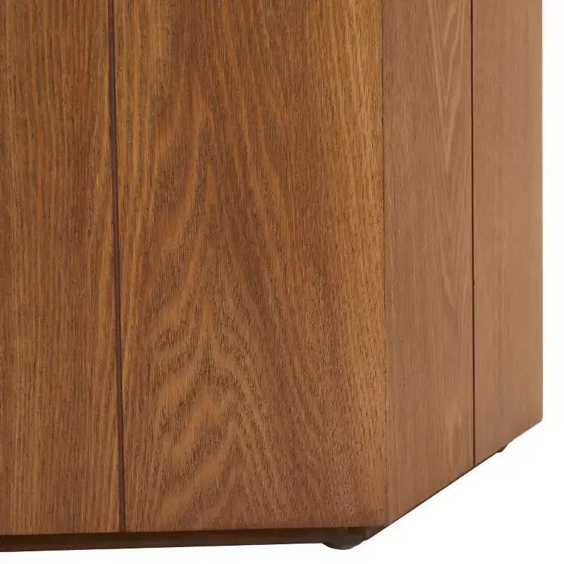 Hexagon Tray Top Accent Table with Hidden Storage - Mid-Century