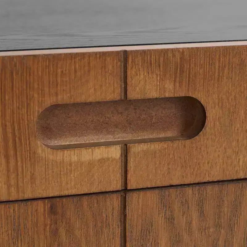 Hexagon Tray Top Accent Table with Hidden Storage - Mid-Century