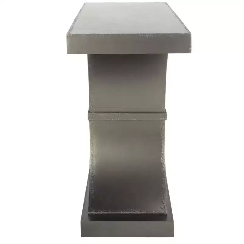 Glam Console Table with Curved Legs - Distressed Black Finish