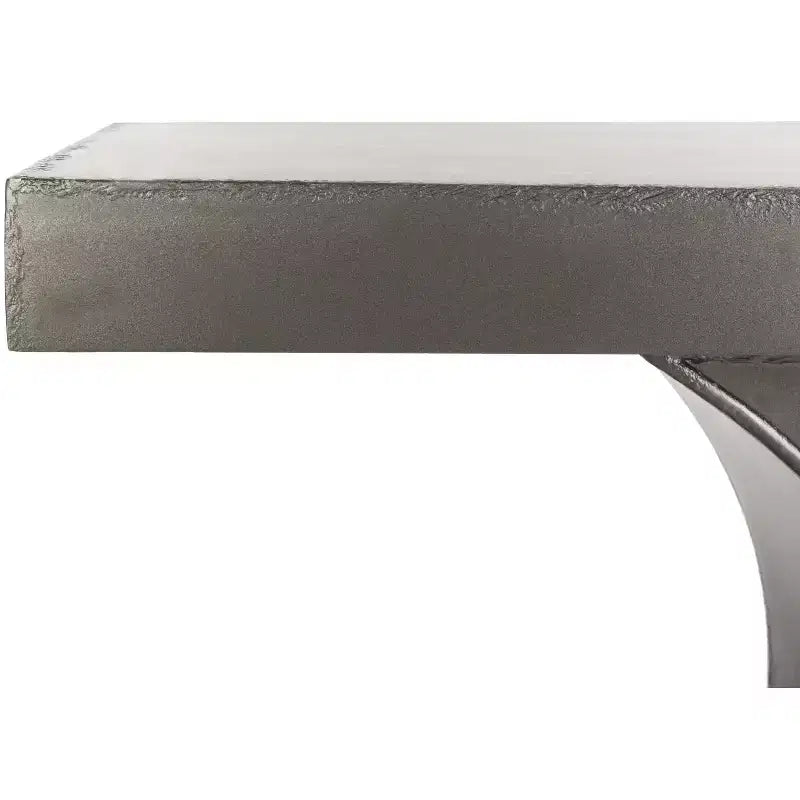 Glam Console Table with Curved Legs - Distressed Black Finish