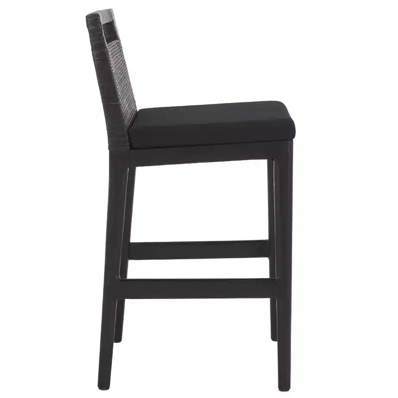 Counter Stool with Rattan Mesh Back & Padded Seat - 23.75" Height
