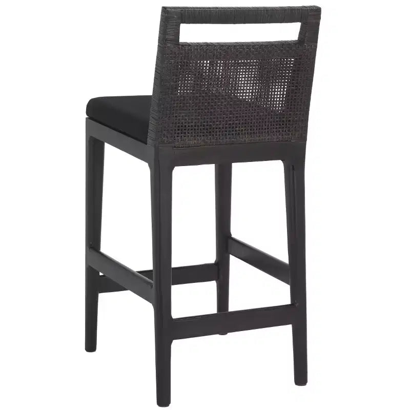 Counter Stool with Rattan Mesh Back & Padded Seat - 23.75" Height