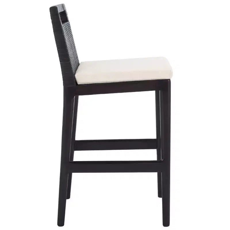 Counter Stool with Rattan Mesh Back & Padded Seat - 23.75" Height