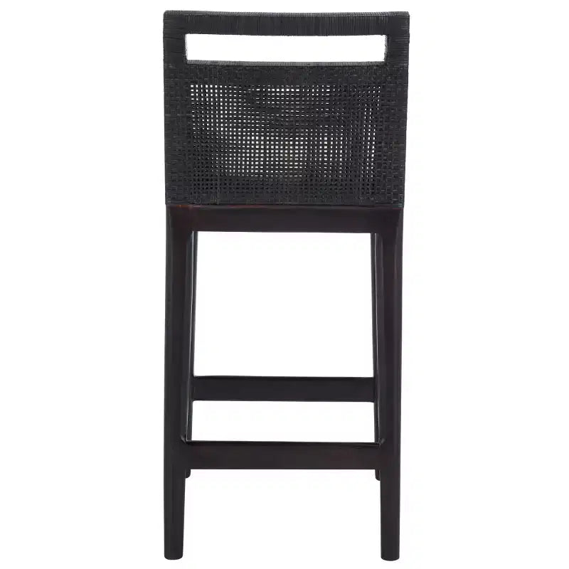 Counter Stool with Rattan Mesh Back & Padded Seat - 23.75" Height