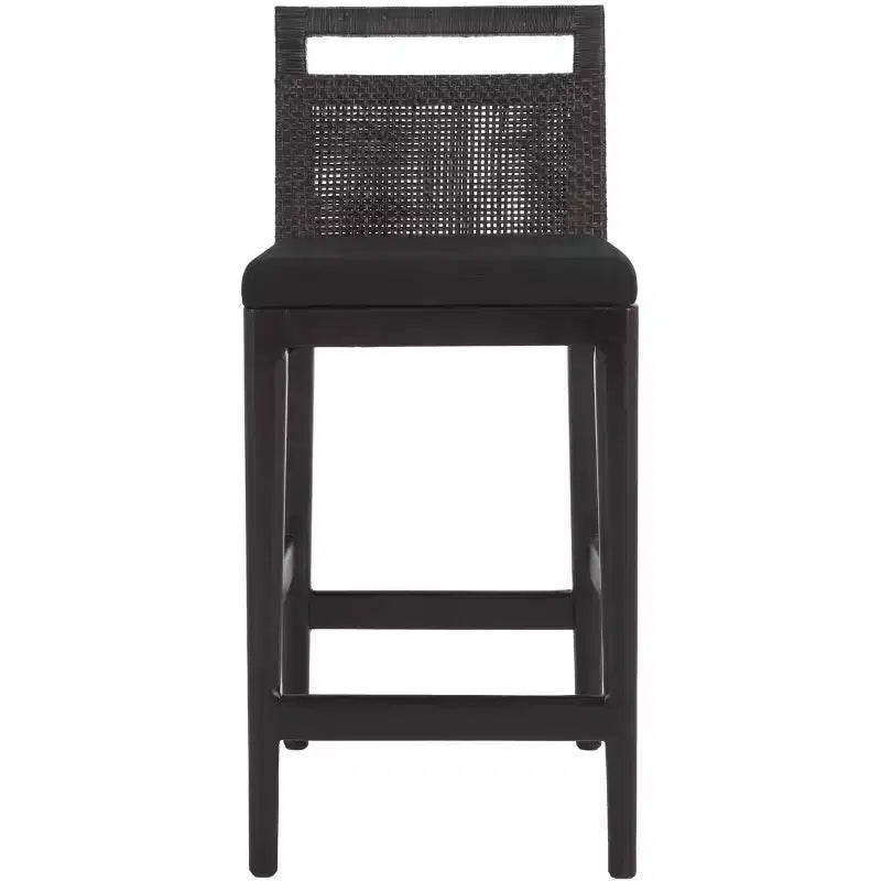 Counter Stool with Rattan Mesh Back & Padded Seat - 23.75" Height