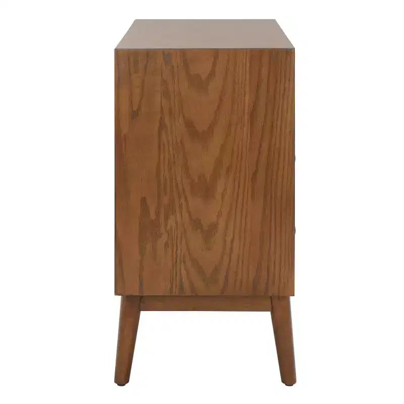 2 Drawer 1 Shelf Chest with USB Port - Medium Oak & Antique Gold