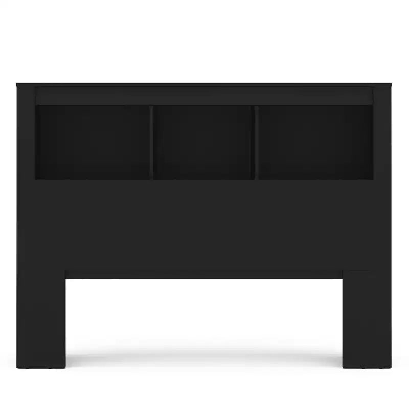 Platform Bed with 3-Shelf Bookcase Headboard - Melamine Finish