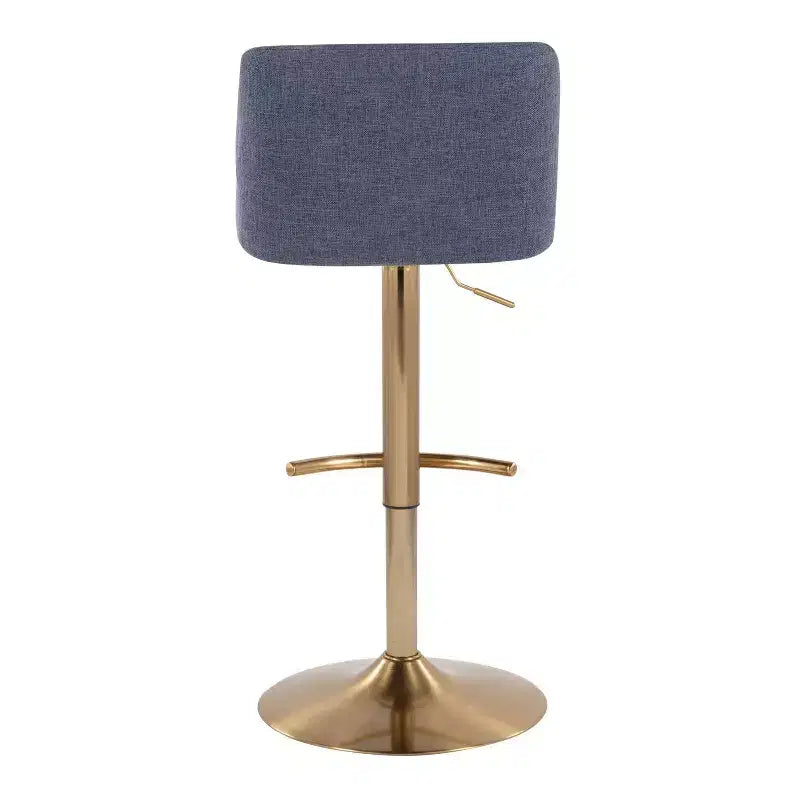 Set of 2 Adjustable Height Swivel Barstools with Back - Upholstered