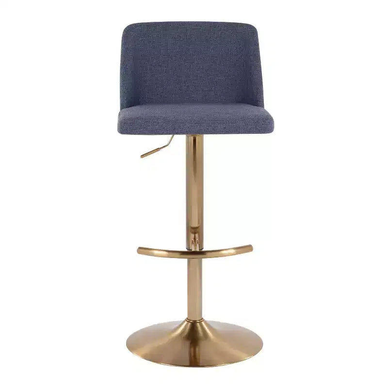 Set of 2 Adjustable Height Swivel Barstools with Back - Upholstered