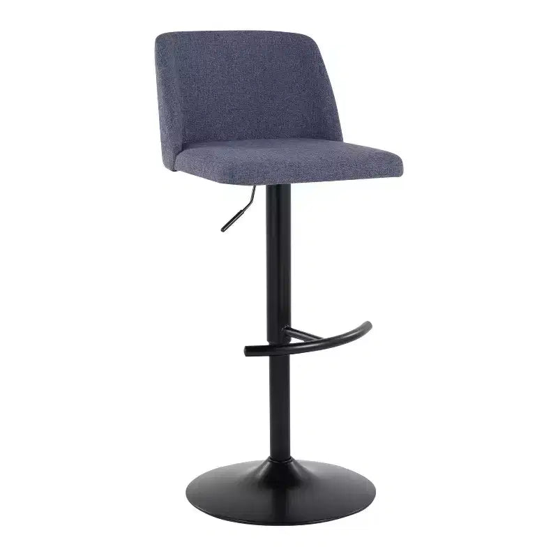 Set of 2 Adjustable Height Swivel Barstools with Back - Upholstered