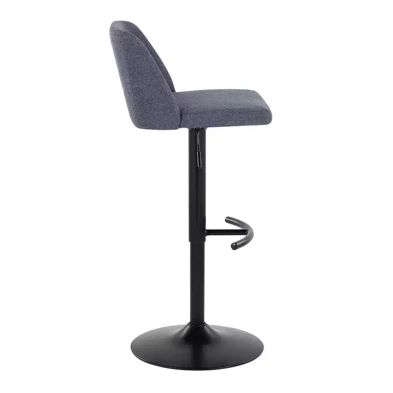 Set of 2 Adjustable Height Swivel Barstools with Back - Upholstered