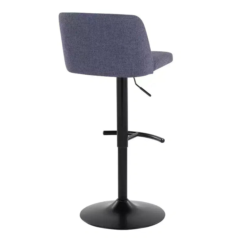 Set of 2 Adjustable Height Swivel Barstools with Back - Upholstered