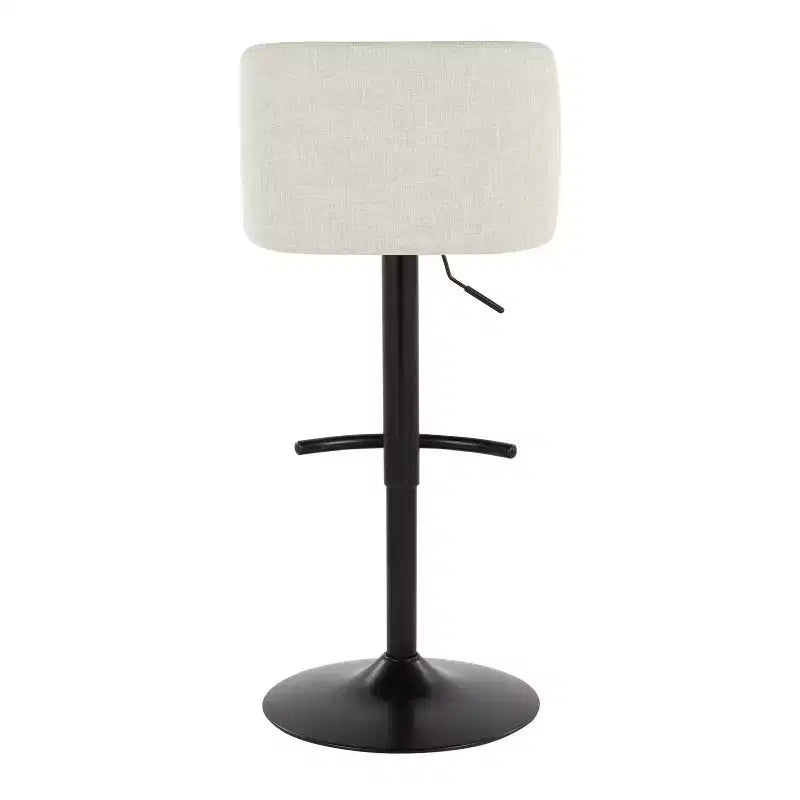 Set of 2 Adjustable Height Swivel Barstools with Back - Upholstered