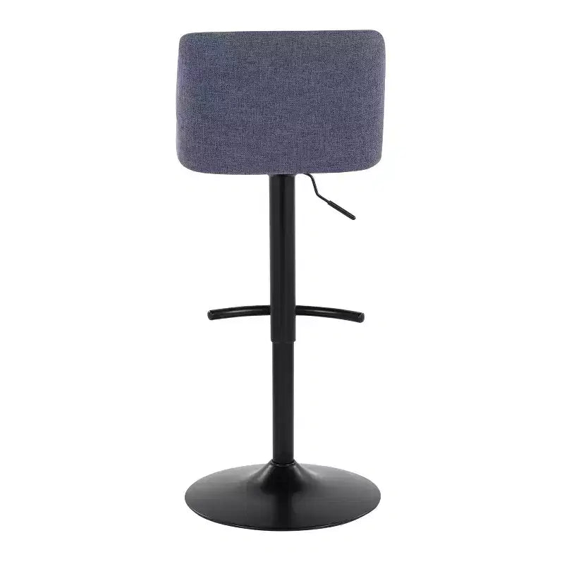 Set of 2 Adjustable Height Swivel Barstools with Back - Upholstered