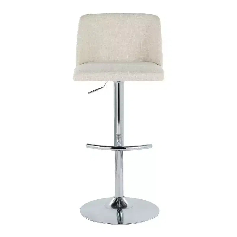 Set of 2 Adjustable Height Swivel Barstools with Back - Upholstered