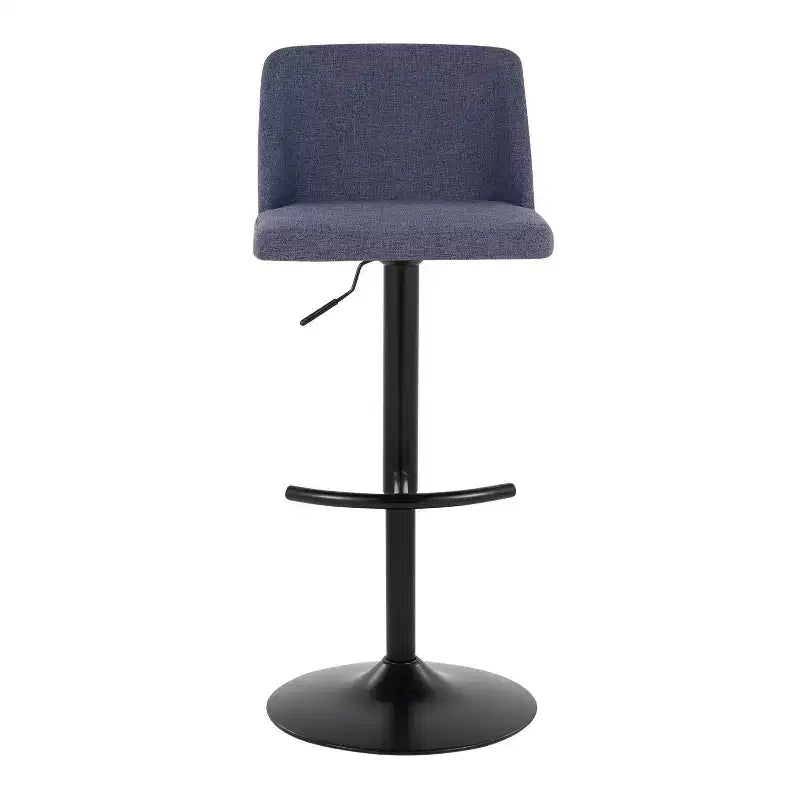 Set of 2 Adjustable Height Swivel Barstools with Back - Upholstered