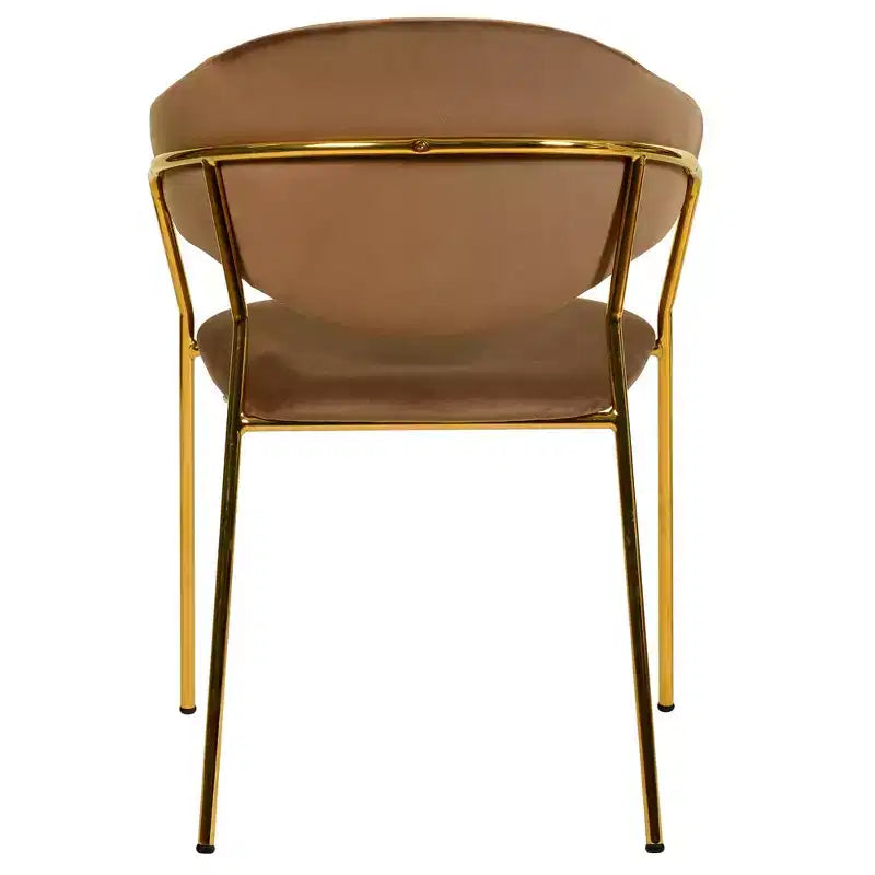 LeisureMod Dining Chair Upholstered in Leather & Velvet, Ergonomic Padded Seat & Back, Durable Stainless Steel Base  Bella Series Accent Armchair