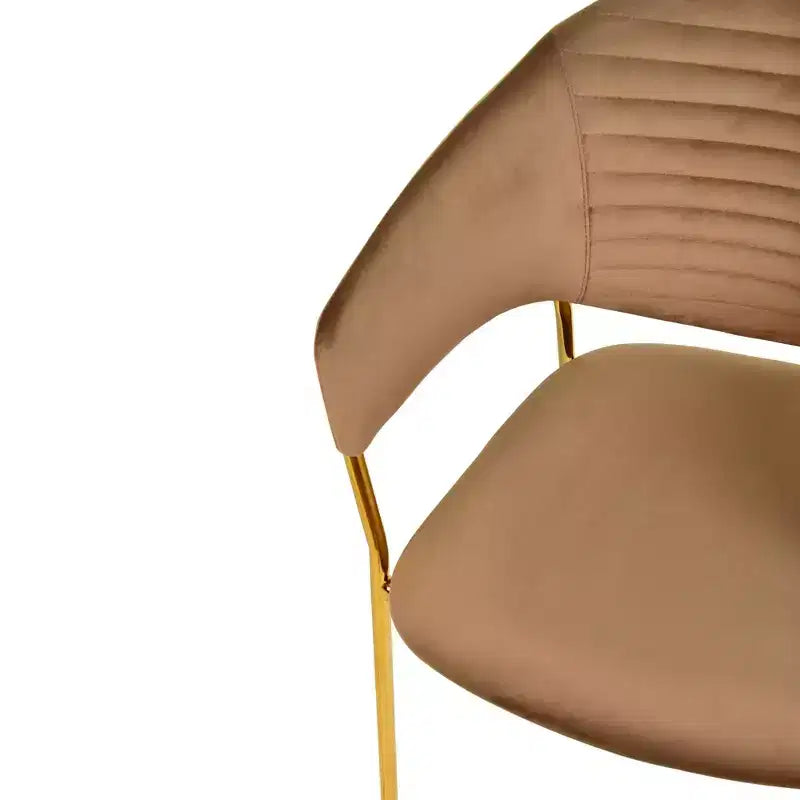 LeisureMod Dining Chair Upholstered in Leather & Velvet, Ergonomic Padded Seat & Back, Durable Stainless Steel Base  Bella Series Accent Armchair