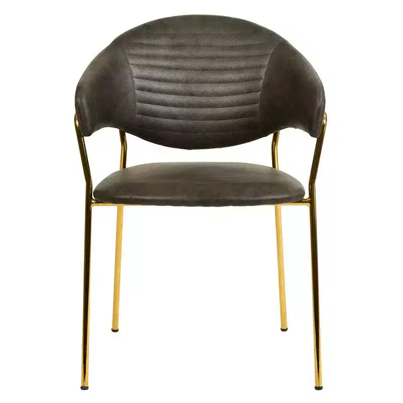 LeisureMod Dining Chair Upholstered in Leather & Velvet, Ergonomic Padded Seat & Back, Durable Stainless Steel Base  Bella Series Accent Armchair