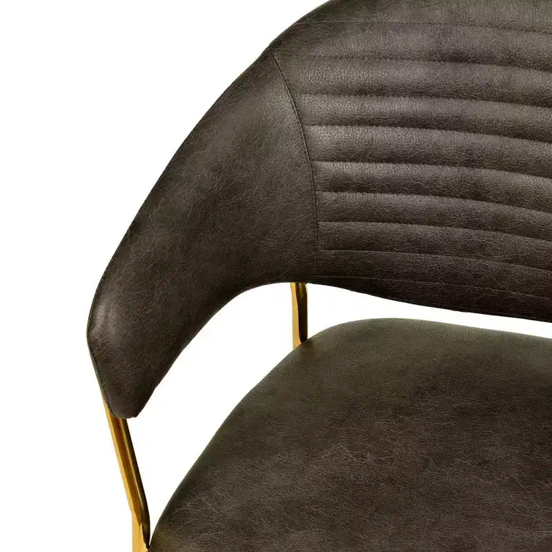 LeisureMod Dining Chair Upholstered in Leather & Velvet, Ergonomic Padded Seat & Back, Durable Stainless Steel Base  Bella Series Accent Armchair