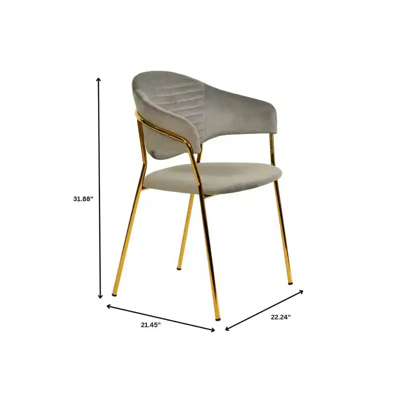 LeisureMod Dining Chair Upholstered in Leather & Velvet, Ergonomic Padded Seat & Back, Durable Stainless Steel Base  Bella Series Accent Armchair
