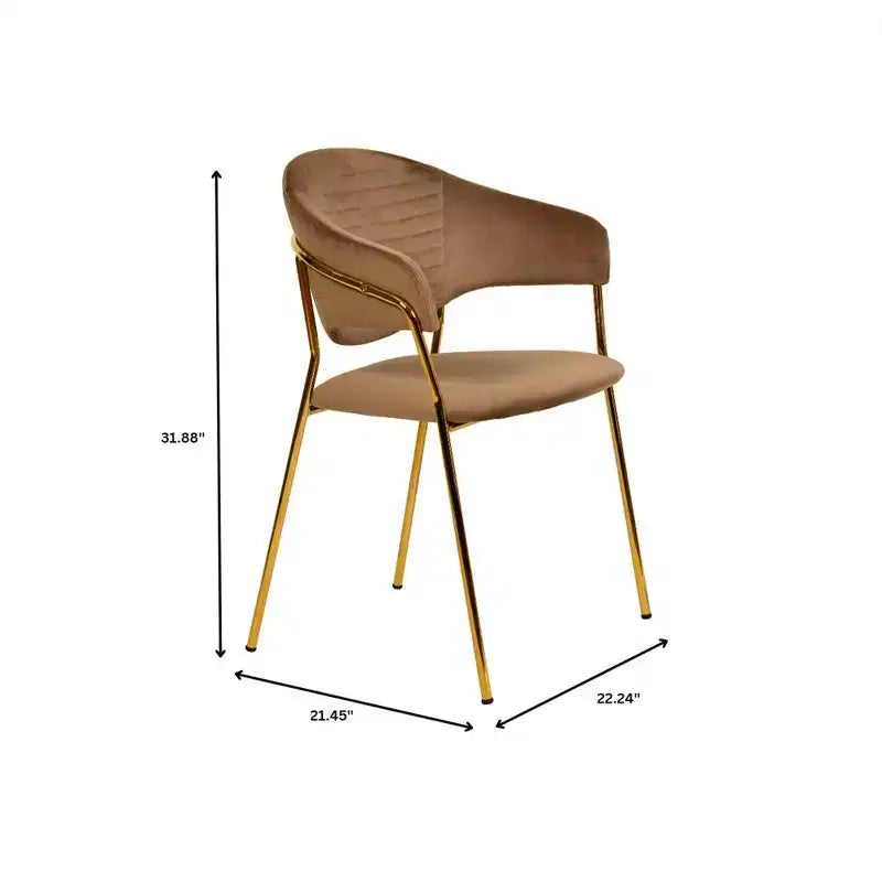 LeisureMod Dining Chair Upholstered in Leather & Velvet, Ergonomic Padded Seat & Back, Durable Stainless Steel Base  Bella Series Accent Armchair
