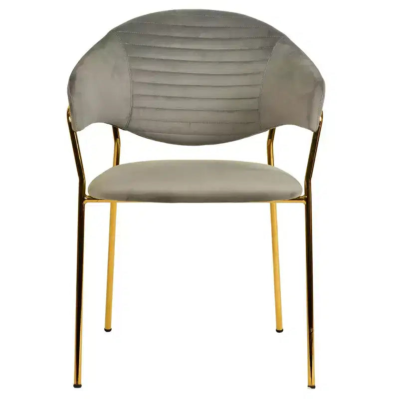LeisureMod Dining Chair Upholstered in Leather & Velvet, Ergonomic Padded Seat & Back, Durable Stainless Steel Base  Bella Series Accent Armchair