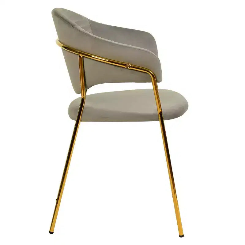 LeisureMod Dining Chair Upholstered in Leather & Velvet, Ergonomic Padded Seat & Back, Durable Stainless Steel Base  Bella Series Accent Armchair