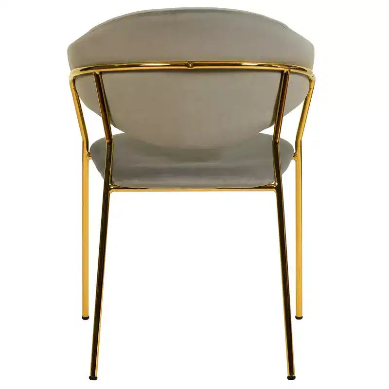 LeisureMod Dining Chair Upholstered in Leather & Velvet, Ergonomic Padded Seat & Back, Durable Stainless Steel Base  Bella Series Accent Armchair