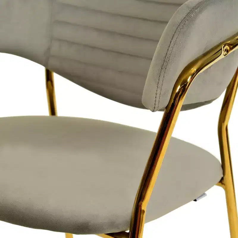 LeisureMod Dining Chair Upholstered in Leather & Velvet, Ergonomic Padded Seat & Back, Durable Stainless Steel Base  Bella Series Accent Armchair