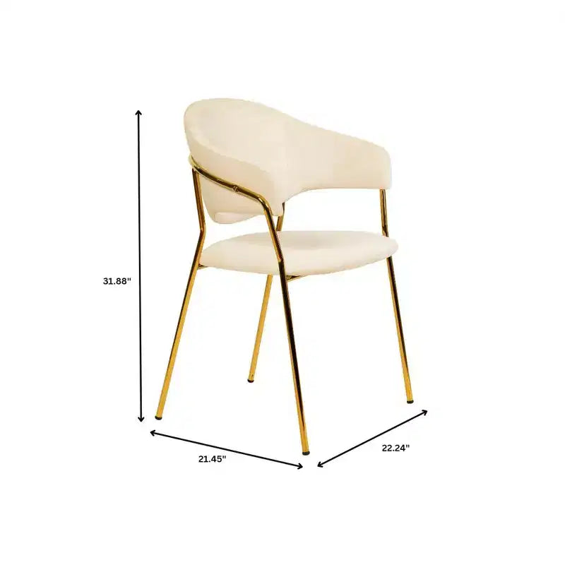 LeisureMod Dining Chair Upholstered in Leather & Velvet, Ergonomic Padded Seat & Back, Durable Stainless Steel Base  Bella Series Accent Armchair