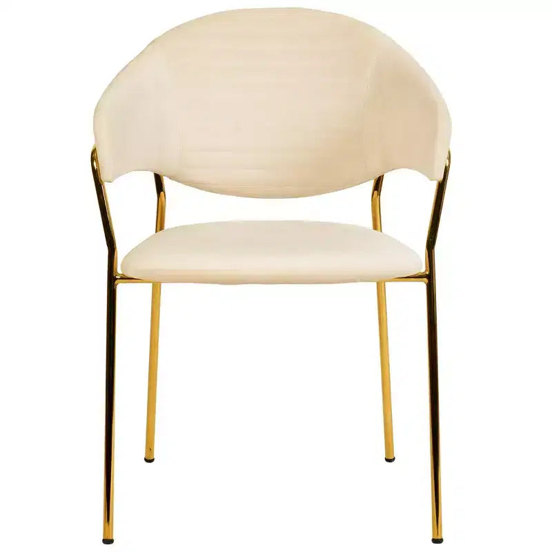 LeisureMod Dining Chair Upholstered in Leather & Velvet, Ergonomic Padded Seat & Back, Durable Stainless Steel Base  Bella Series Accent Armchair