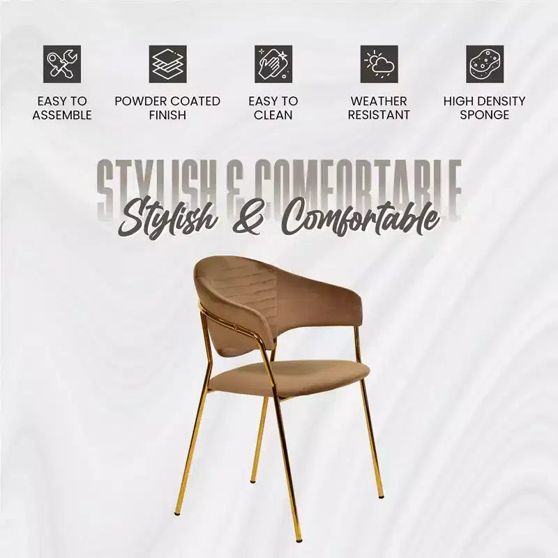 LeisureMod Dining Chair Upholstered in Leather & Velvet, Ergonomic Padded Seat & Back, Durable Stainless Steel Base  Bella Series Accent Armchair