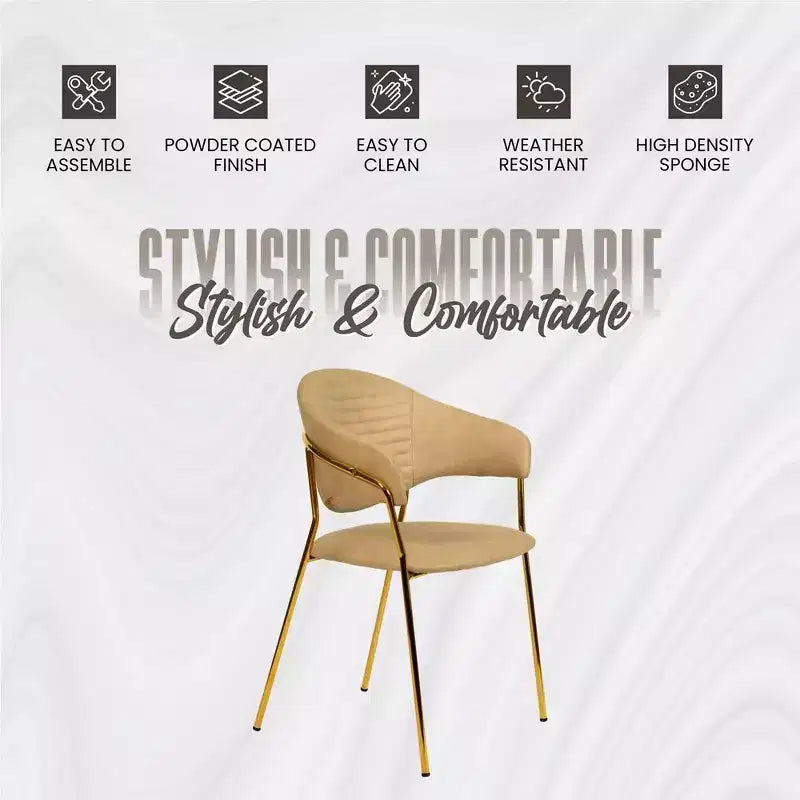 LeisureMod Dining Chair Upholstered in Leather & Velvet, Ergonomic Padded Seat & Back, Durable Stainless Steel Base  Bella Series Accent Armchair