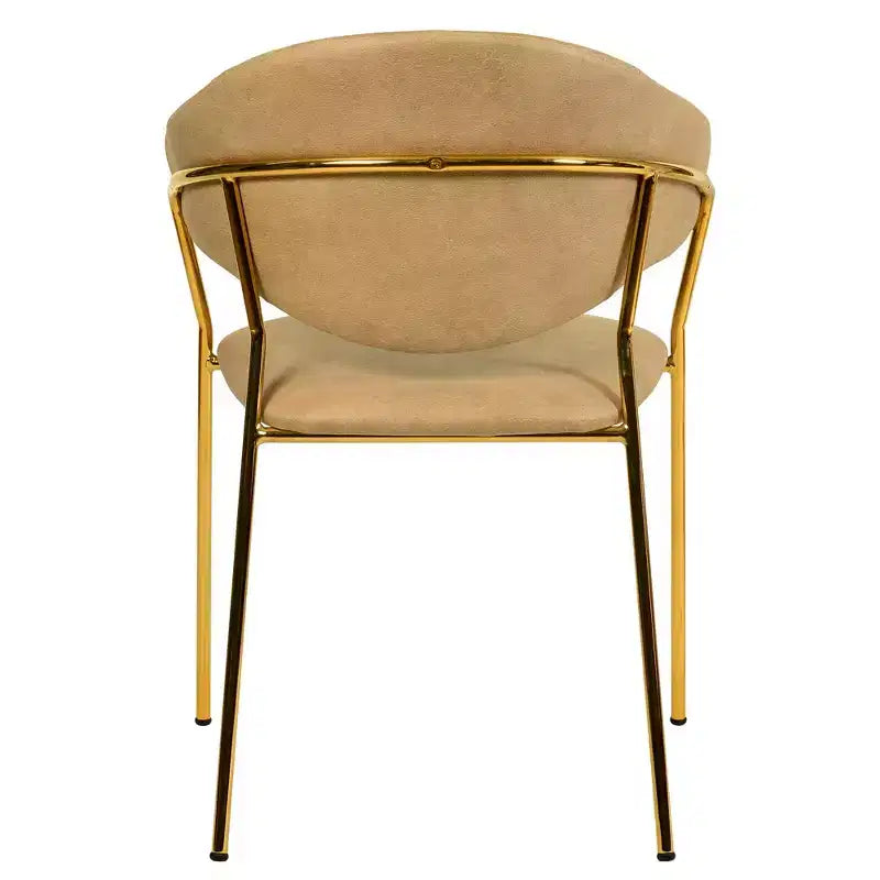 LeisureMod Dining Chair Upholstered in Leather & Velvet, Ergonomic Padded Seat & Back, Durable Stainless Steel Base  Bella Series Accent Armchair