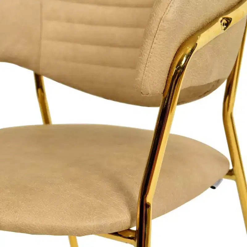 LeisureMod Dining Chair Upholstered in Leather & Velvet, Ergonomic Padded Seat & Back, Durable Stainless Steel Base  Bella Series Accent Armchair