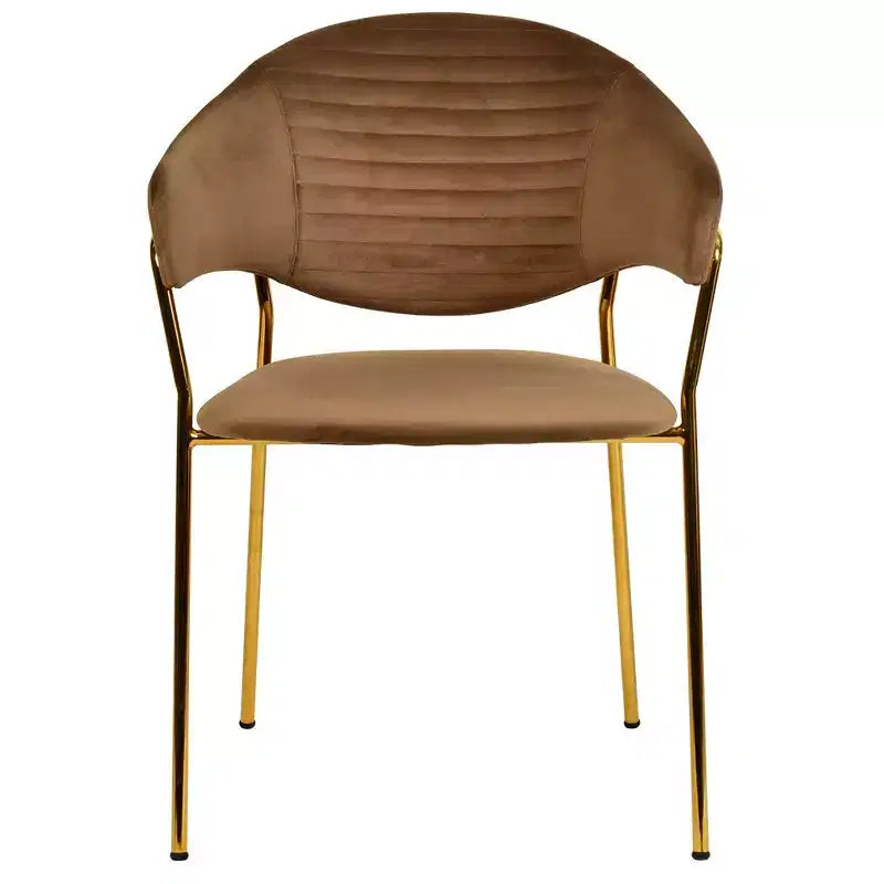 LeisureMod Dining Chair Upholstered in Leather & Velvet, Ergonomic Padded Seat & Back, Durable Stainless Steel Base  Bella Series Accent Armchair