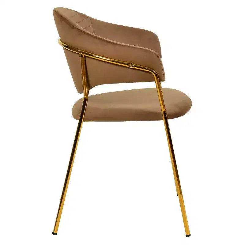 LeisureMod Dining Chair Upholstered in Leather & Velvet, Ergonomic Padded Seat & Back, Durable Stainless Steel Base  Bella Series Accent Armchair