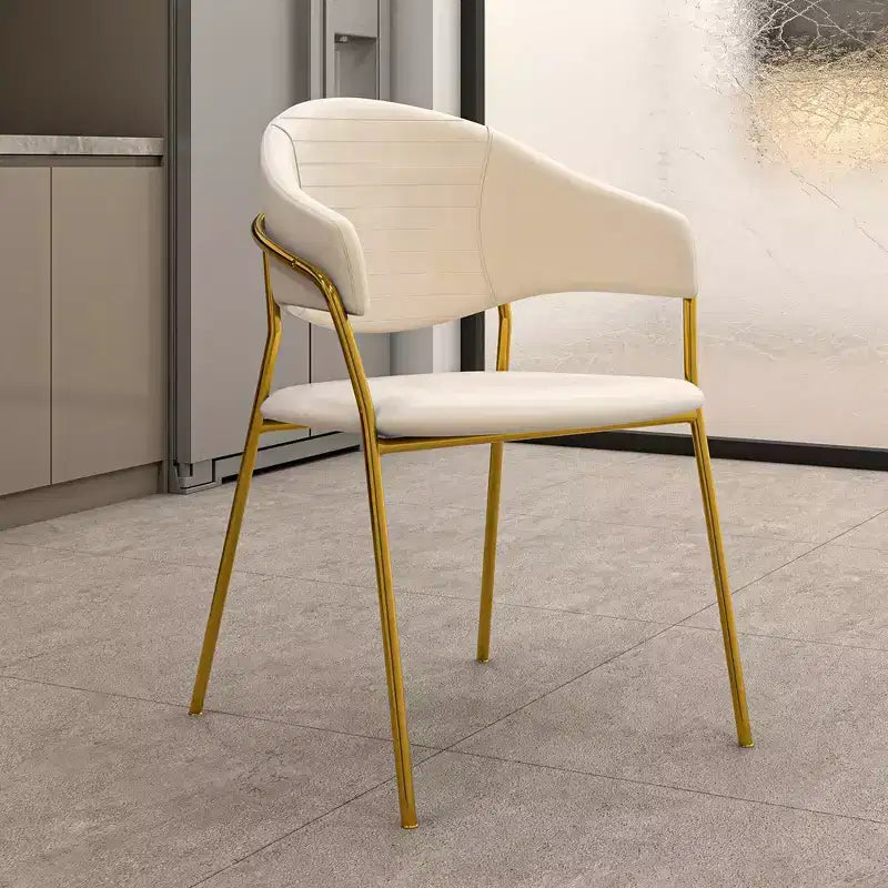 LeisureMod Dining Chair Upholstered in Leather & Velvet, Ergonomic Padded Seat & Back, Durable Stainless Steel Base  Bella Series Accent Armchair