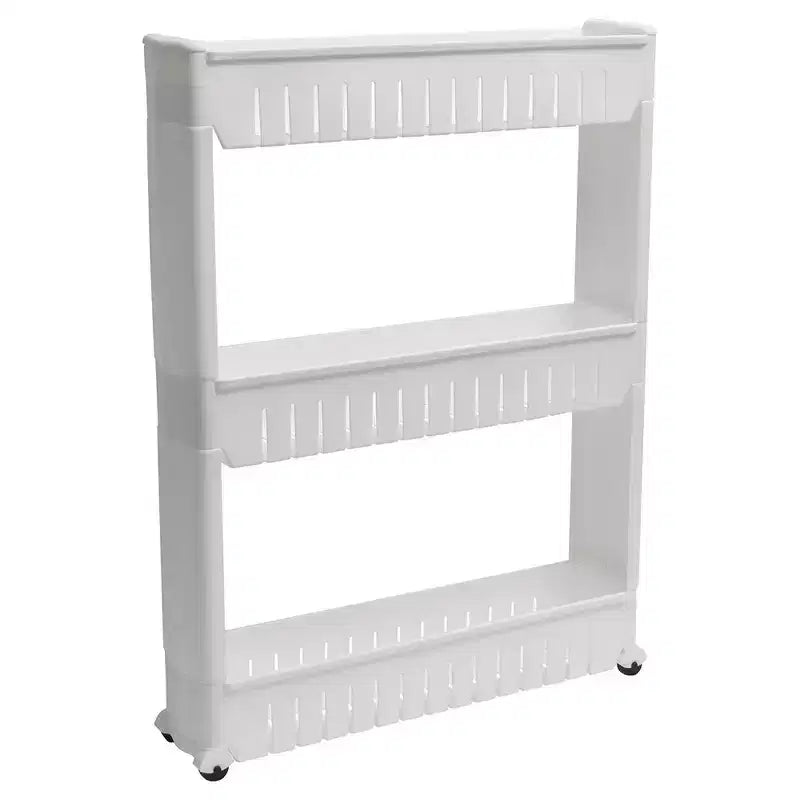 Evideco French Home Goods Multi-Purpose Slim Rolling Cart - 3-Tier Utility Organizer for Bathroom, Kitchen & Dorm - Available in White, Grey, Black