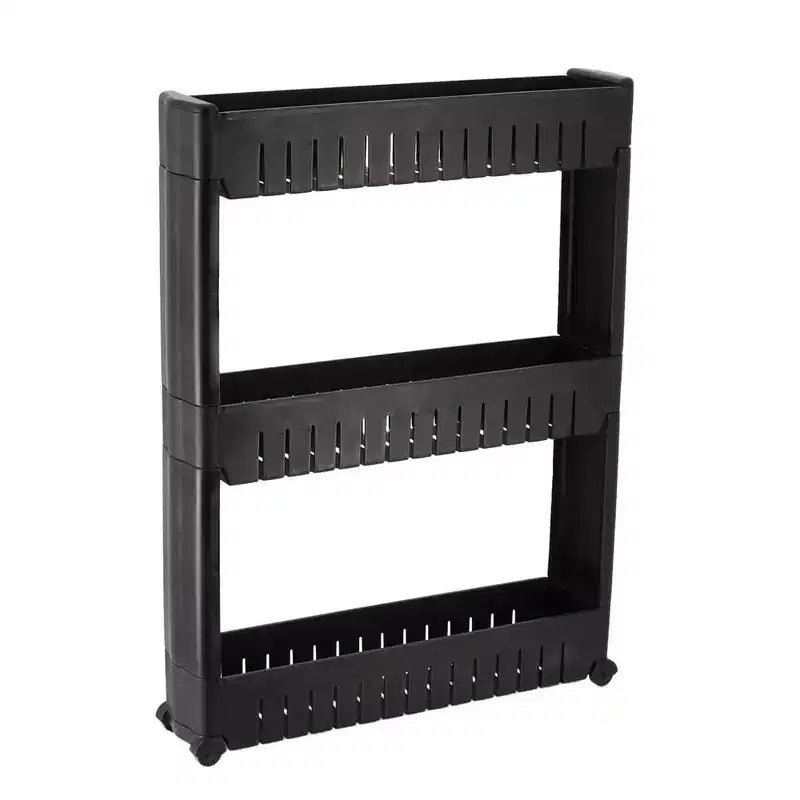 Evideco French Home Goods Multi-Purpose Slim Rolling Cart - 3-Tier Utility Organizer for Bathroom, Kitchen & Dorm - Available in White, Grey, Black