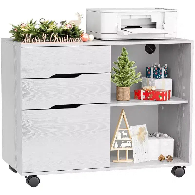 31.3 Wide 3 -Drawer Mobile File Cabinet