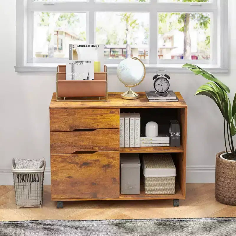 31.3 Wide 3 -Drawer Mobile File Cabinet